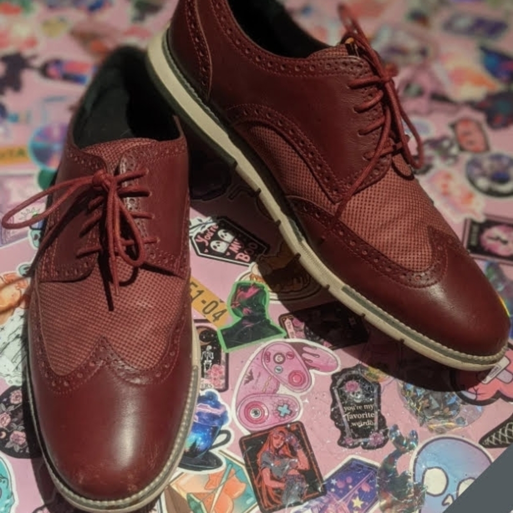 Cole Haan Dark Red Oxford Shoes
